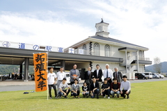 道の駅富士川で拓殖大学の皆様と撮影