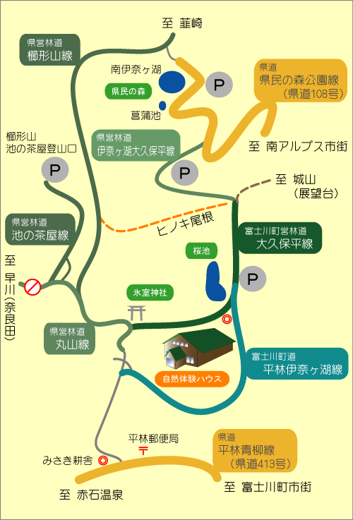 桜池周辺道路マップ