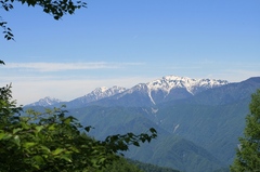 桜峠からの悪沢岳・赤石岳・聖岳