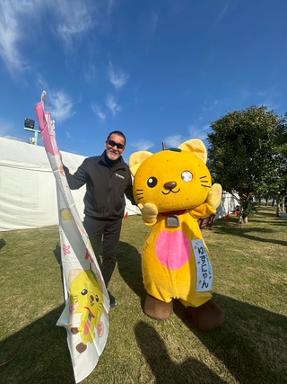 蝶野正洋さんとゆずにゃん