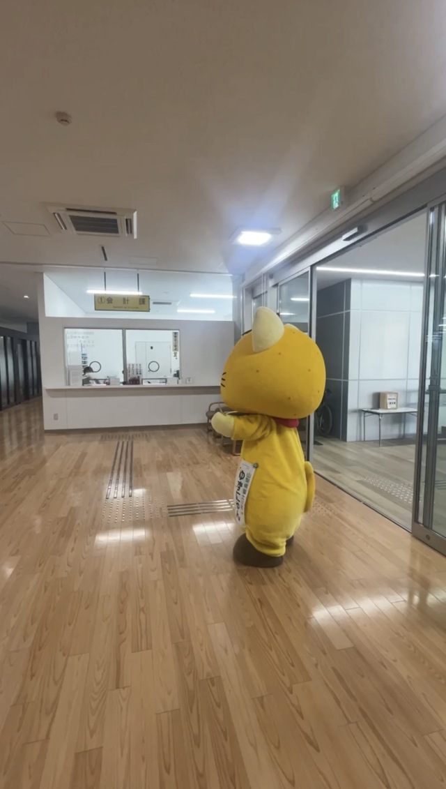 入口できょろきょろするゆずにゃん